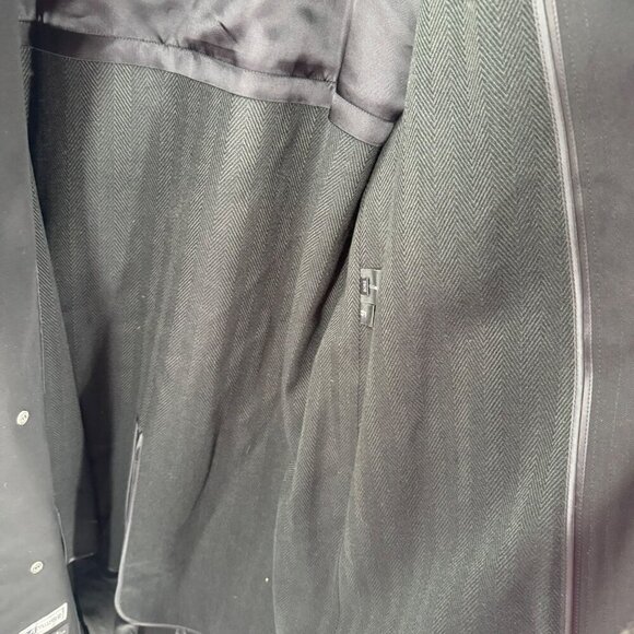 Millennium Collection Black Trench Coat Mens Size 44L Long Professional Outerwea - Picture 6 of 12